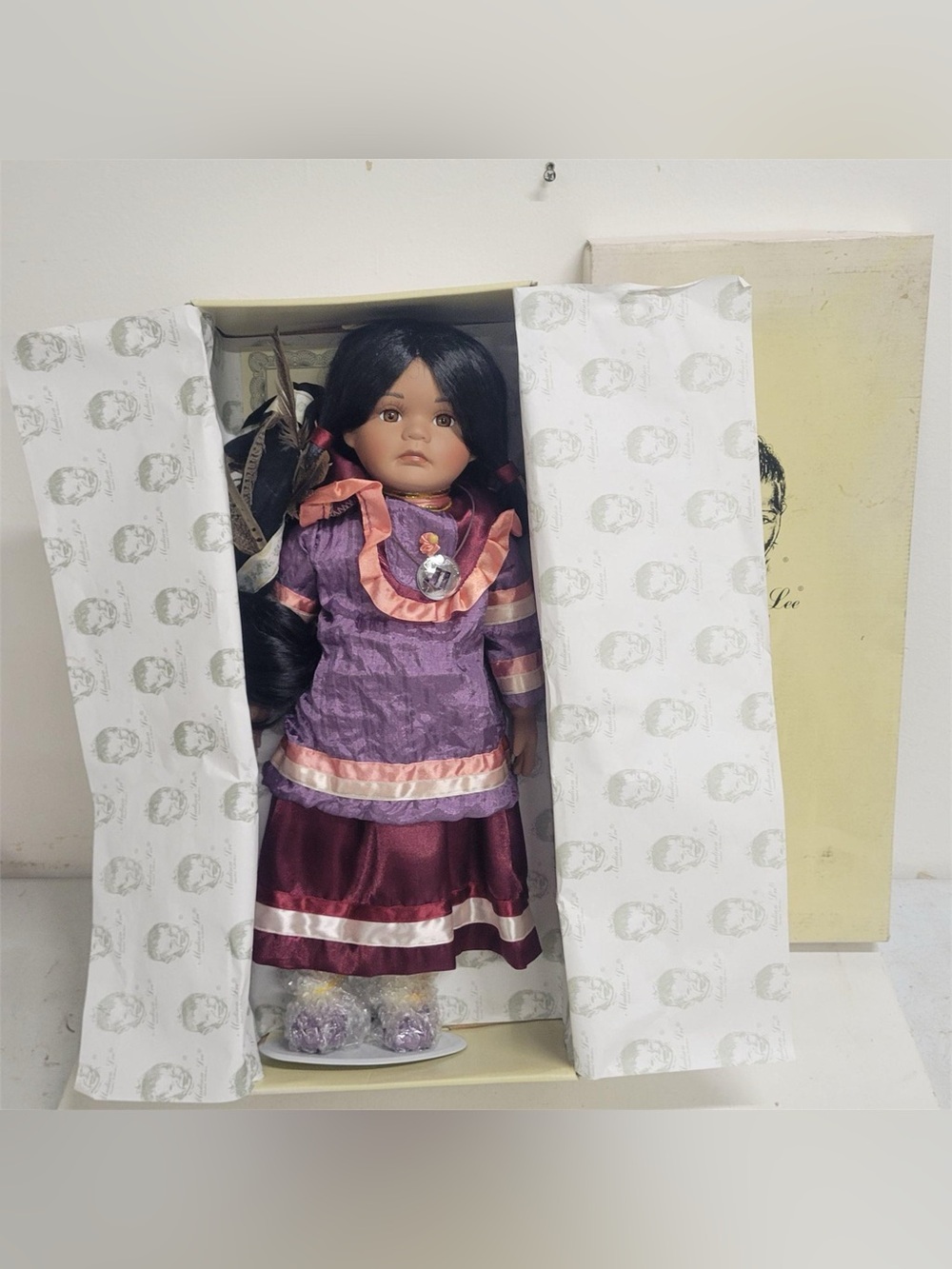 Madison Lee Limited Collection Native American Porcelain Doll In Original Box